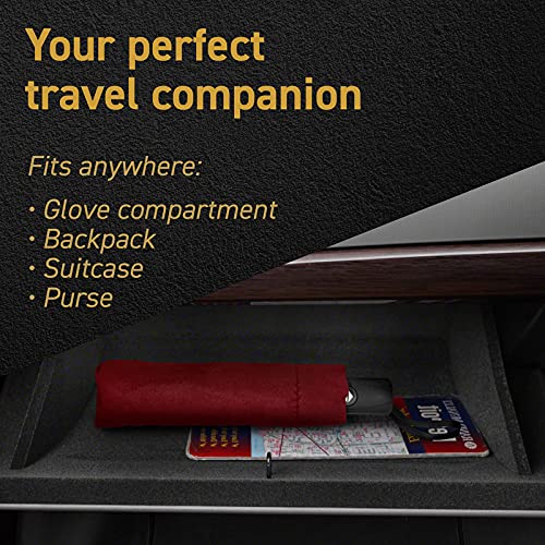 Windproof Travel Umbrellas for Rain - Lightweight - Double Vent - Marsala - Windproof Travel Umbrellas for Rain - Lightweight - Double Vent - Marsala - Travelking