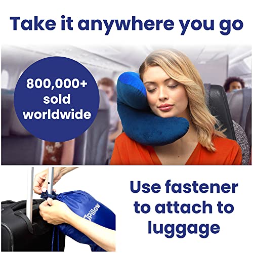 J-Pillow Travel Pillow - British Invention of The Year Winner - Chin Supporting - Blue - J-Pillow Travel Pillow - British Invention of The Year Winner - Chin Supporting - Blue - Travelking