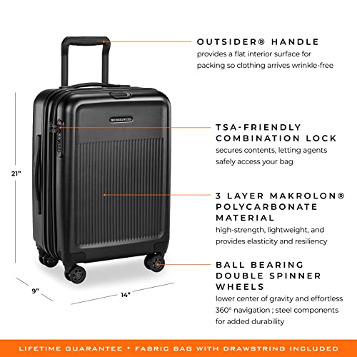 Briggs & Riley Sympatico Hardside International Spinner Luggage, Matte Black - Briggs & Riley Sympatico Hardside International Spinner Luggage, Matte Black - Travelking