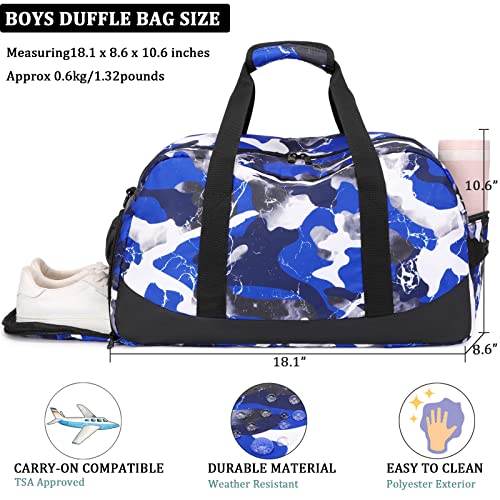 Kids Overnight Duffel Bag with Shoe Compartment & Wet Pocket - Kids Overnight Duffel Bag with Shoe Compartment & Wet Pocket - Travelking