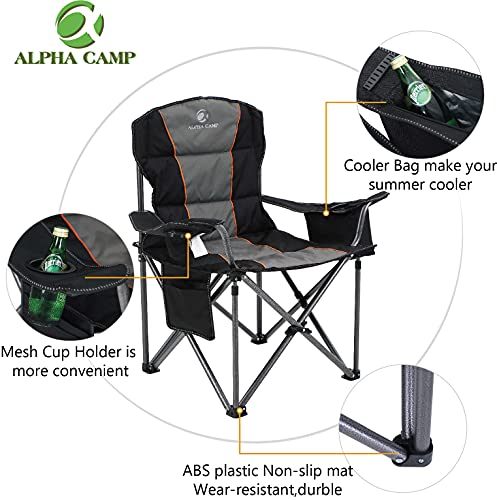 ALPHA CAMP Oversized Camping Folding Chair - Heavy Duty - ALPHA CAMP Oversized Camping Folding Chair - Heavy Duty - Travelking
