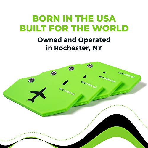 Untethered Luggage Tags in Green - Secure and Stylish Tags for Travel - Untethered Luggage Tags in Green - Secure and Stylish Tags for Travel - Travelking