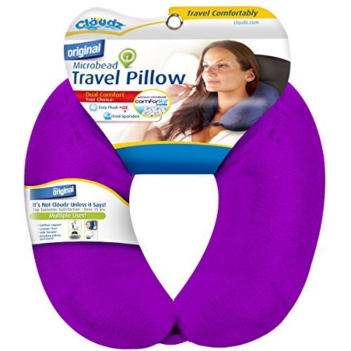Cloudz Microbead Travel Neck Pillow - Bright Purple - Cloudz Microbead Travel Neck Pillow - Bright Purple - Travelking