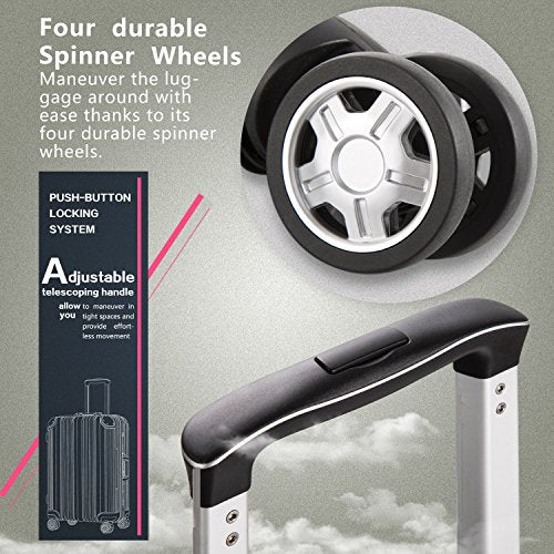 Coolife Luggage Aluminium Frame Suitcase TSA Lock - Blue - Coolife Luggage Aluminium Frame Suitcase TSA Lock - Blue - Travelking