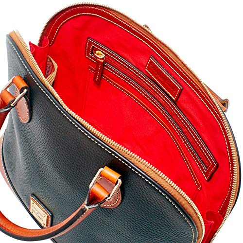Dooney & Bourke Zip Zip Satchel Pebble Grain Leather Shoulder Bag Purse Handbag (Black) - Dooney & Bourke Zip Zip Satchel Pebble Grain Leather Shoulder Bag Purse Handbag (Black) - Travelking