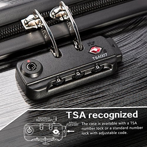 Coolife 3 Piece Expandable Luggage Set - Spinner - Navy Blue - Coolife 3 Piece Expandable Luggage Set - Spinner - Navy Blue - Travelking