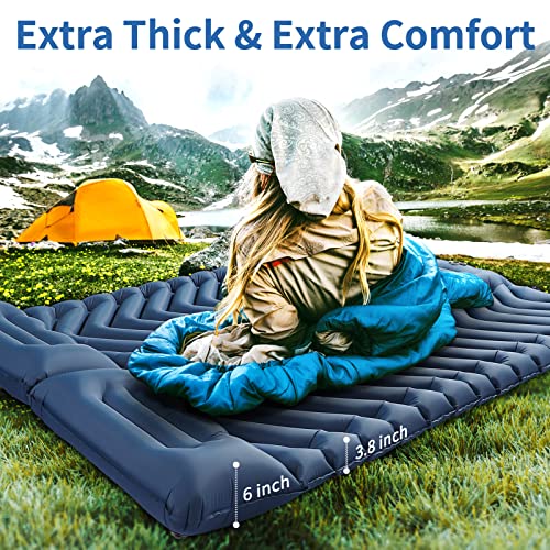 VECUKTY Double Camping Sleeping Pad, Upgraded Foot Press Inflatable - VECUKTY Double Camping Sleeping Pad, Upgraded Foot Press Inflatable - Travelking