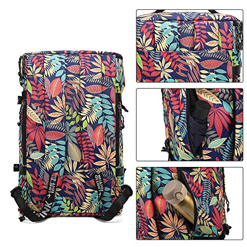 Floral Duffel Bag Backpack with Shoes Compartment for travel - Floral Duffel Bag Backpack with Shoes Compartment for travel - Travelking