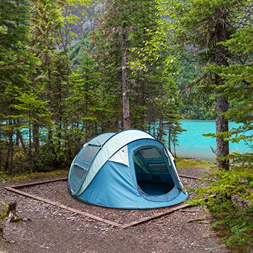 Sunnychic Double Layer 4 Person Easy Pop Up Camping Tent - Sunnychic Double Layer 4 Person Easy Pop Up Camping Tent - Travelking