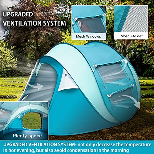 Sunnychic Double Layer 4 Person Easy Pop Up Camping Tent - Sunnychic Double Layer 4 Person Easy Pop Up Camping Tent - Travelking