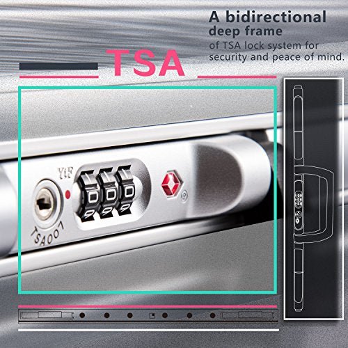 Coolife Luggage Aluminium Frame Suitcase TSA Lock - Blue - Coolife Luggage Aluminium Frame Suitcase TSA Lock - Blue - Travelking