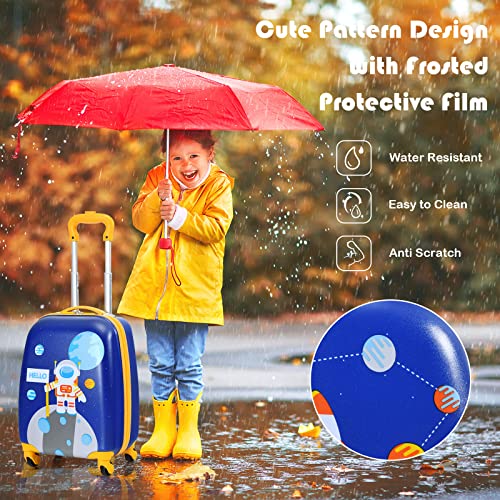 Goplus 2PC Kids, Carry On Lightweight Spinner Suitcases, Astronaut - Goplus 2PC Kids, Carry On Lightweight Spinner Suitcases, Astronaut - Travelking
